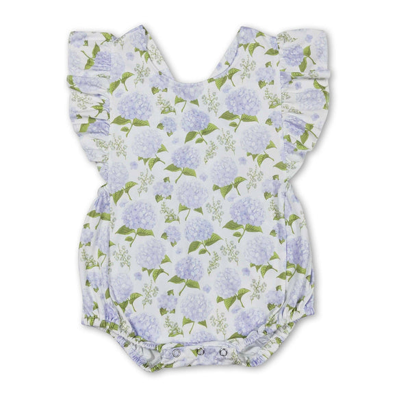 Flutter sleeves floral baby girls spring summer romper: Romper / 3-6M