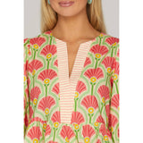 WOVEN PRINT TOP: BLUE / L