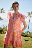 Davina Floral Ebba Shift Mini Dress: PINK-ORG-MUL / S