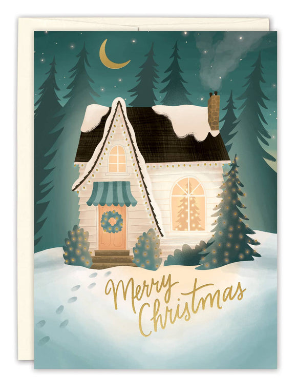 Cozy Christmas House Holiday Card