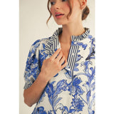 NEW Floral Dress: ROYAL / L