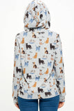 Allover Colorful Cat Print Plus Size Hoodie With Pocket: 2XL