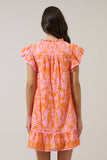 Davina Floral Ebba Shift Mini Dress: PINK-ORG-MUL / S