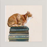 Cat on Books 1 Happy Square™