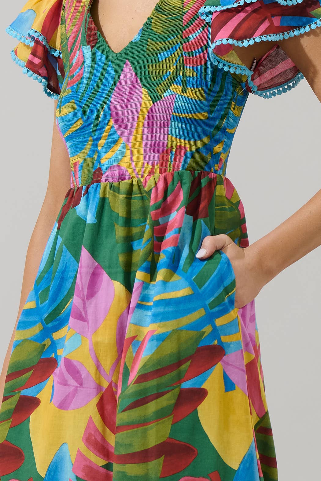 Novi Tropical Patte Tiered Multi Dress