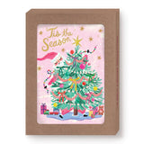 Santa Trimming Tree Boxed Holiday Cards - Set of 10