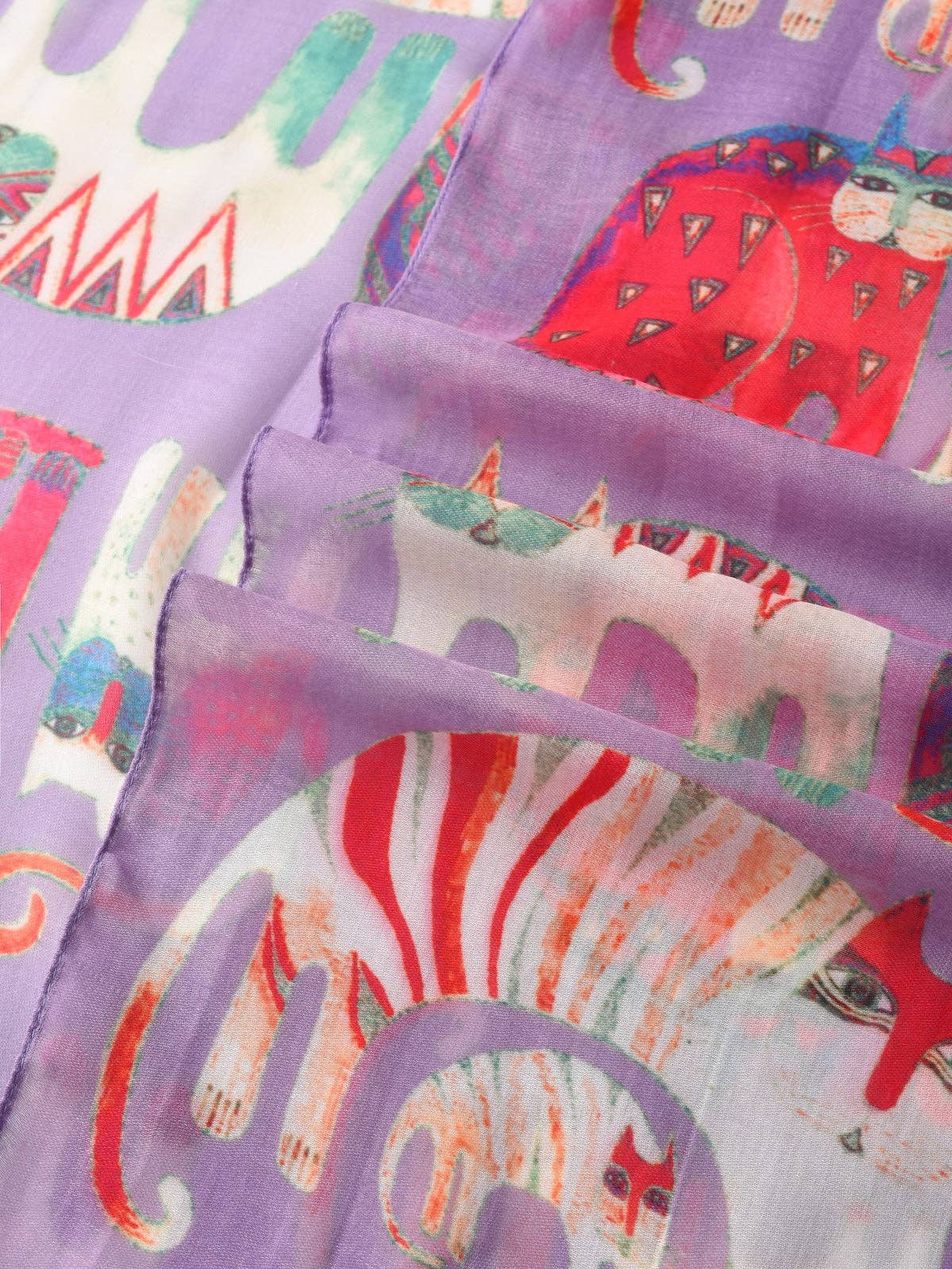 Scarvii – Abstract Cat Print Scarf: Navy