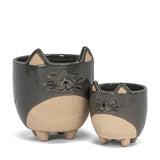 Sm Cat on Legs Planter-3" H
