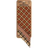 Fall Plaid Large Pet Bandana Set