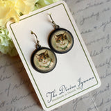 Best Friends Victorian Calico Cat Earrings