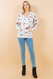 All Over Bird Zipper Hoodie: S