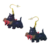 Christmas Scottie Dog Earrings