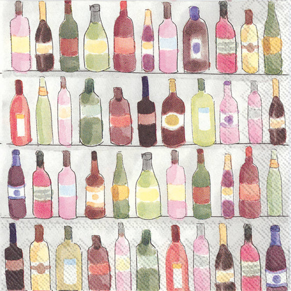 Paper Cocktail Napkin 20 Ct Wine Shelves