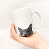 Peeking Cat 1 (Gray) Mug
