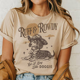 Western Ruff and Rowdy Dog Lover Farmers Market Graphic Tee: Beige / Large