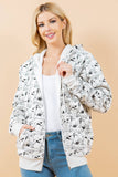 All over Dog Zipper Hoodie: L