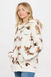SQUIRREL PRINT ZIP UP HOODIE: L