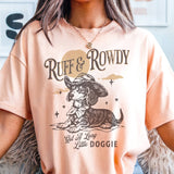 Western Ruff and Rowdy Dog Lover Farmers Market Graphic Tee: Beige / Small