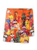 Scarvii – Cartoon Cat Print Scarf: Orange