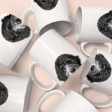 Peeking Doodle 2 (Black Labradoodle) Mug