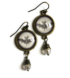 Victorian Bat Goth Halloween Earrings