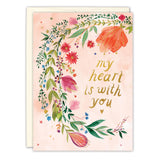 My Heart Is With You Sympathy Card