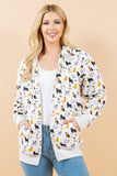 Colorful Cat Zipper hoodie: L
