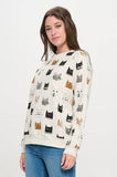 CUTE MULTI-KITTEN FACE SWEATSHIRT: S