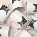 Peeking Cat 1 (Gray) Mug