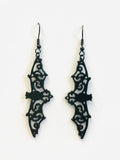 Black Bat Earrings: Black