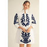 NEW floral applique shift dress: KELLY GREEN / L