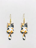 Calico Cat Wagging Tail Earrings : Calico Cat