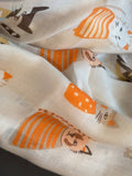 Scarvii - Playful Cat Print Scarf: Black