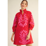 NEW floral applique shift dress: KELLY GREEN / S