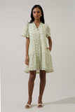 Trinny Floral Kara Shift Mini Dress: White-Yellow / S