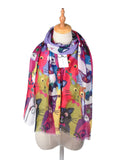 Scarvii – Cartoon Cat Print Scarf: Blue