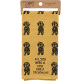 Love And A Dachshund Kitchen Towel
