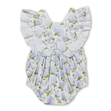 Flutter sleeves floral baby girls spring summer romper: Romper / 3-6M