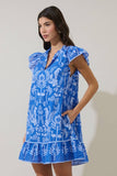 Davina Floral Ebba Shift Mini Dress: PINK-ORG-MUL / S