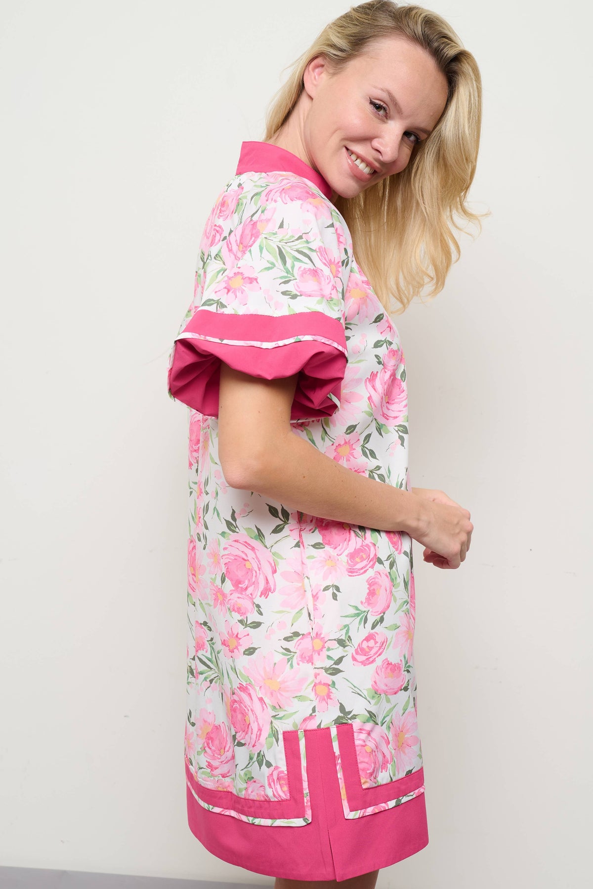 Pink Floral Tunic Dress
