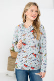 Bird Print Plus Size Hoodie With Pocket: 2XL