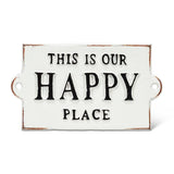Happy Place Sign-White-5.5"L
