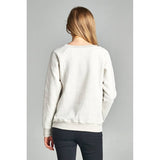 Cat With Stripe Print Sweatshirt: L