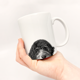 Peeking Doodle 2 (Black Labradoodle) Mug