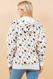 Colorful Cat Zipper hoodie: M