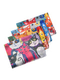 Scarvii – Cartoon Cat Print Scarf: Blue