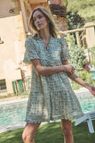 Trinny Floral Kara Shift Mini Dress: White-Yellow / L