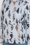 Abstract Cat Pullover Hoodie: L