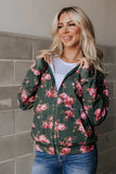 Fullzip University Sweatshirt - My Sweater Half Pink Floral Hoodie 2357