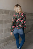 Fullzip University Sweatshirt - My Sweater Half Pink Floral Hoodie 2357